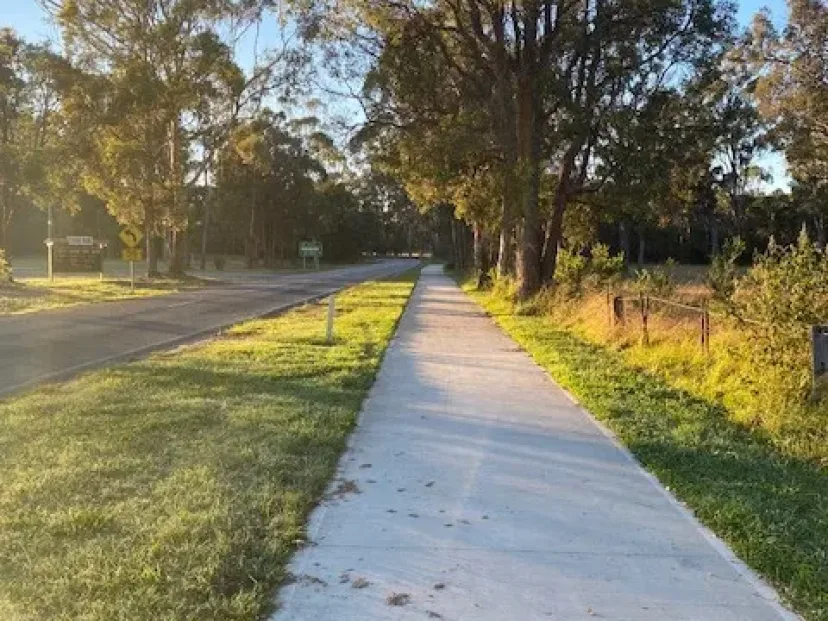 Sealed shared path beside the road at Kalaru
