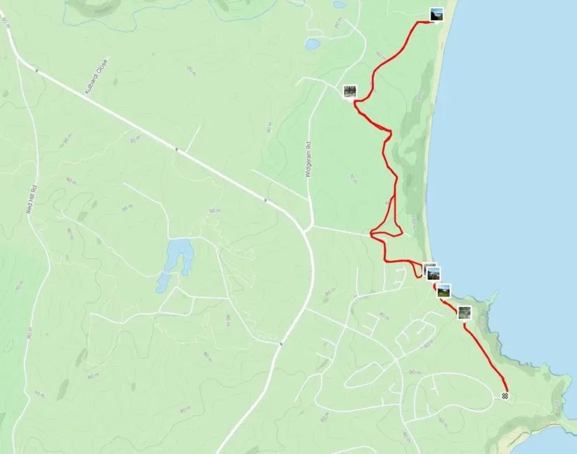 Route map from Tura Beach to Bournda