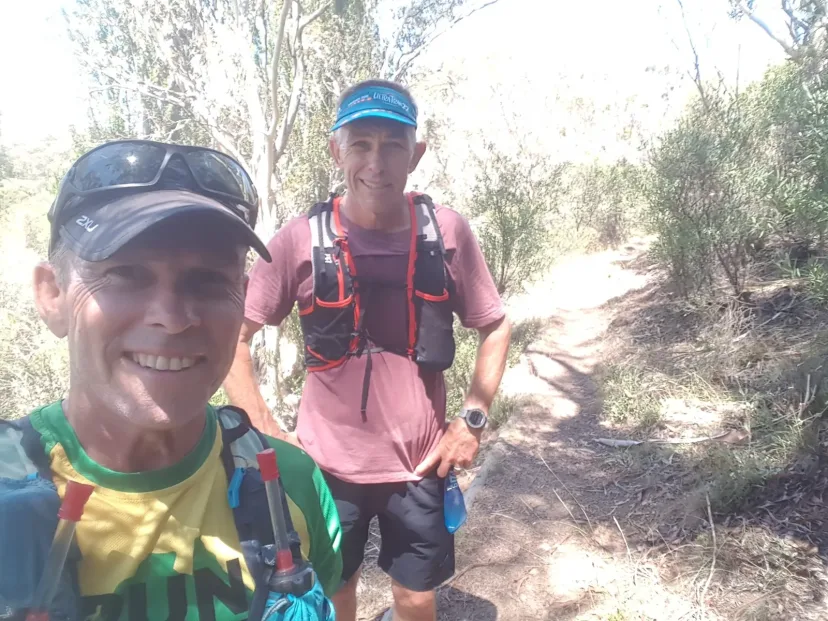 Selfie with Sapphire Coast Runners members running behind