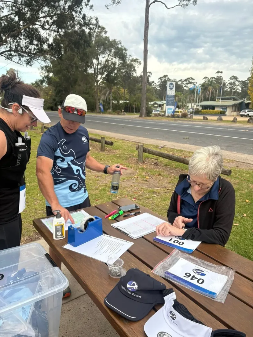 Registration desk at a Sapphire Coast Runners event