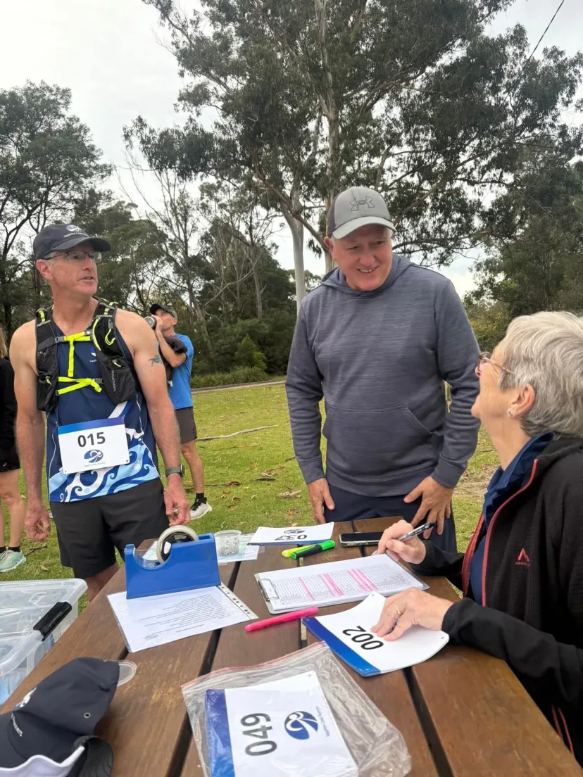 Registration desk at a Sapphire Coast Runners event
