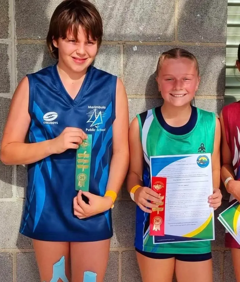 Junior runners on the podium at a carnival