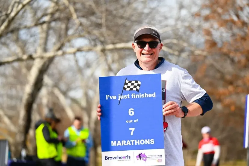 Club member on the Bravehearts 777 marathon challenge