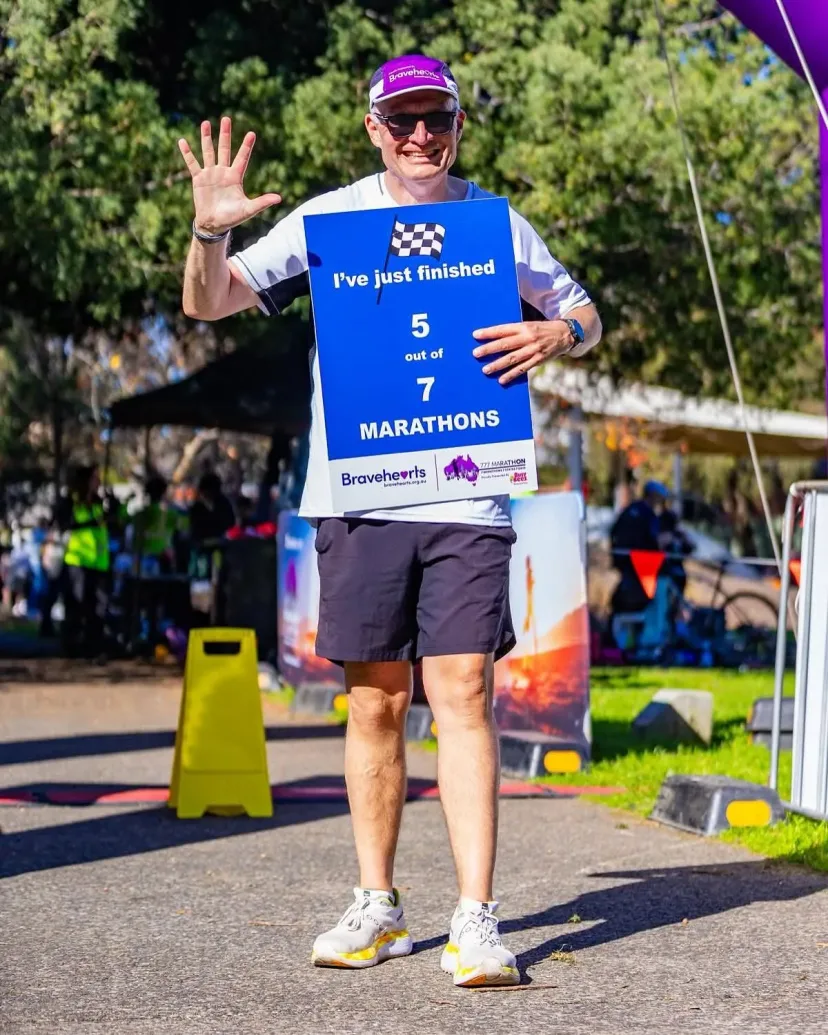 Club member on the Bravehearts 777 marathon challenge
