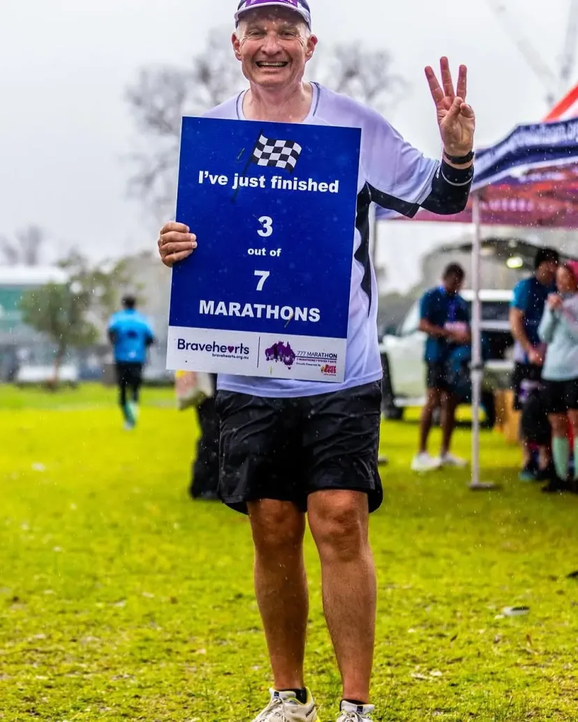 Club member on the Bravehearts 777 marathon challenge