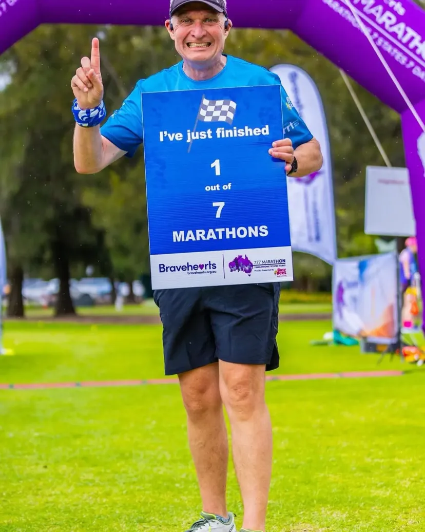 Club member on the Bravehearts 777 marathon challenge